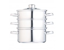 Kitchen Craft Clear View 3-Tier Stainless Steel Steamer 16cm